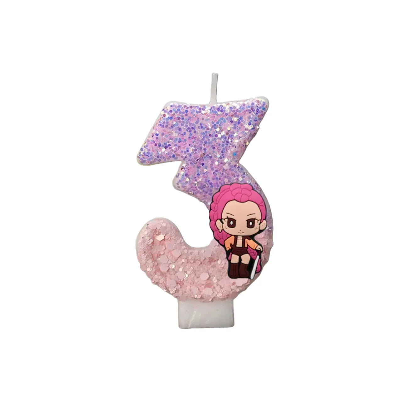 Cartoon Cute Girl Group Hunters Digital Candle Number 0-9 Kids Birthday Cake Decoration Supplies Party Accessories Supplies
