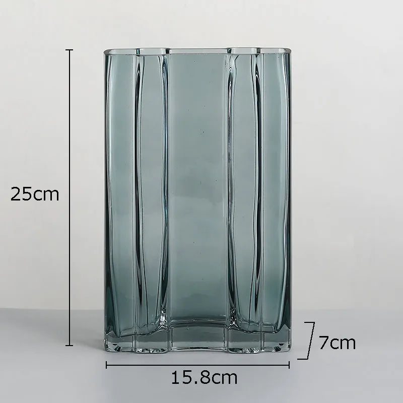 Rectangle Hydroponics Glass Vase Minimalism Flower Pots Decorative Arrangement Desk Decoration Floral Vases Modern Decor
