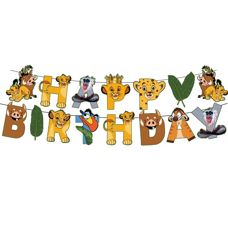 Disney The Lion King Birthday Party Decoration New Plates Cups Napinks Tablecloth King Lion Birthday Balloon Party Favor Balloon