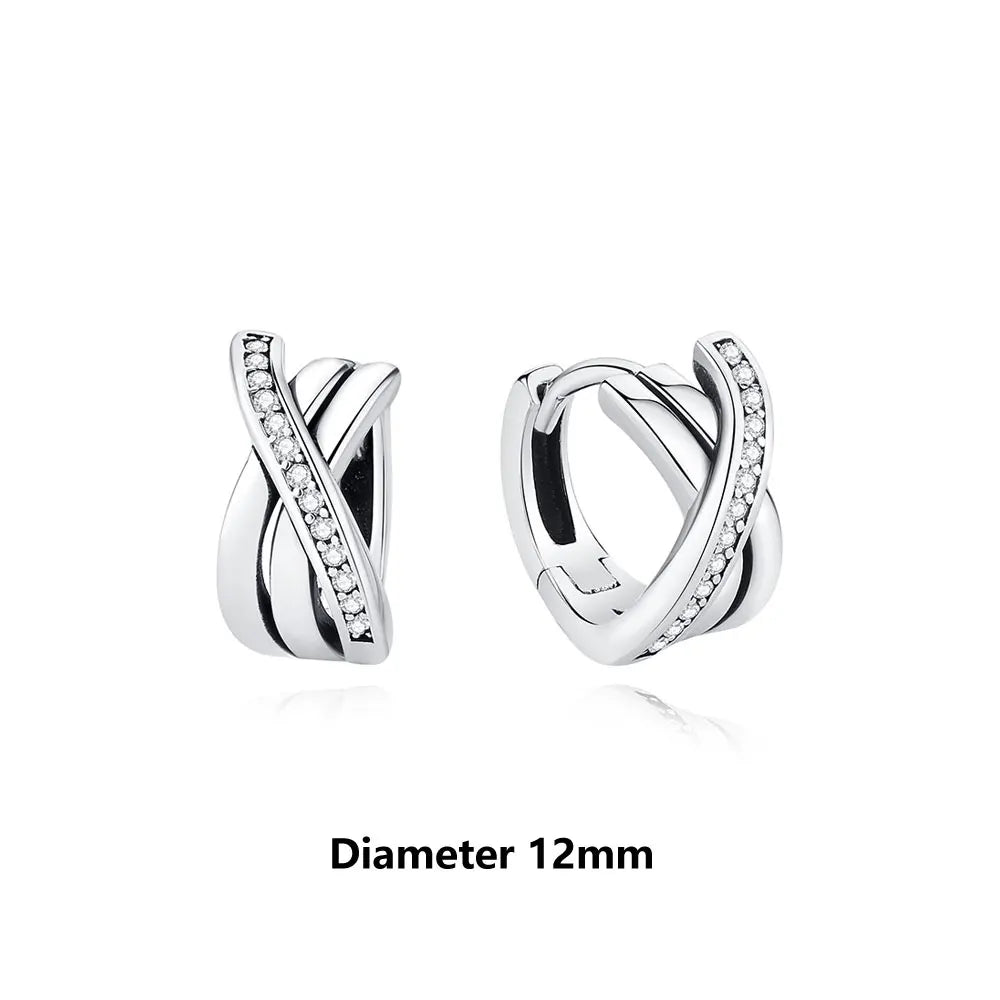 New 2025 Original 925 Sterling Silver Earrings For Women Piercing Hoop Love Heart Earings Rose Gold Wedding Gift Luxury Jewelry