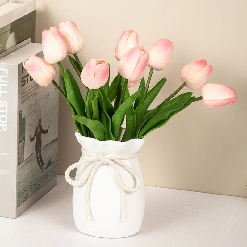 1Pc Bow Design Plastic Flower Vase Modern Art Nordic Decorative Vase  Used for Wedding, Living Room, Office, Bedroom Decoration