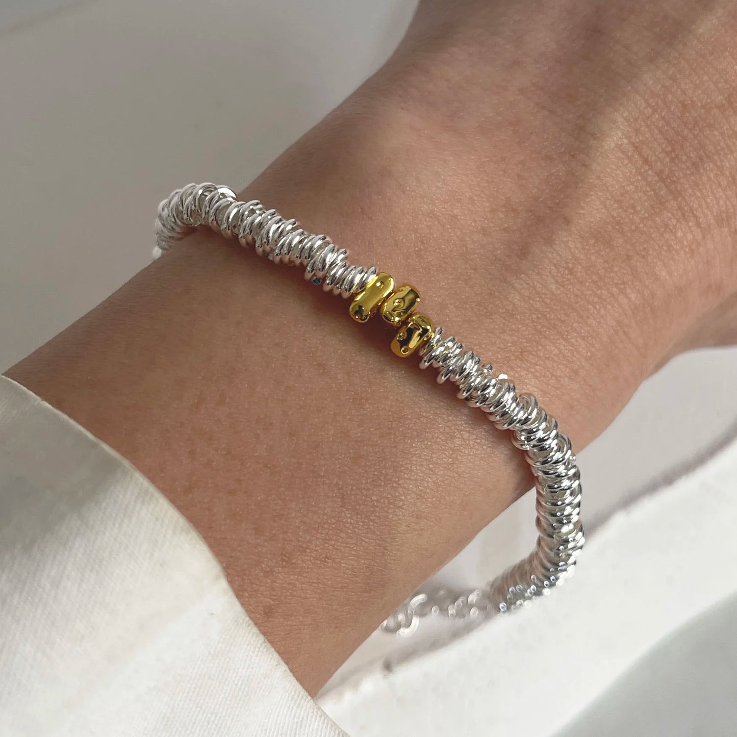 100% Solid 925 Sterling Silver Metal Bracelet for Women Handmade Simple Stone Bracelet Birthday Gift Party
