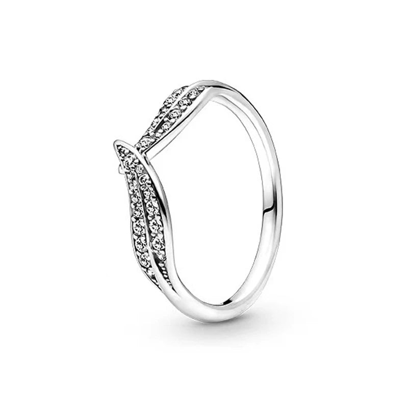 New White Series Original 925 Sterling Silver Women Finger Rings for Women Silver Daisy Mom heart Zirconia Stone Luxury Jewelry