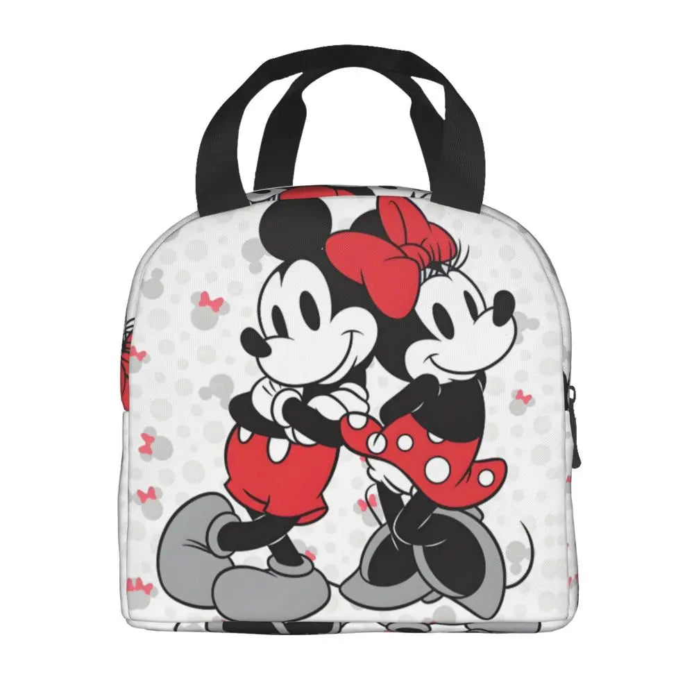 Custom Mickey Pink Minnie Mouse Lunch Bag Women Creative Design Cooler Warm Insulated Lunch Box for Kids School