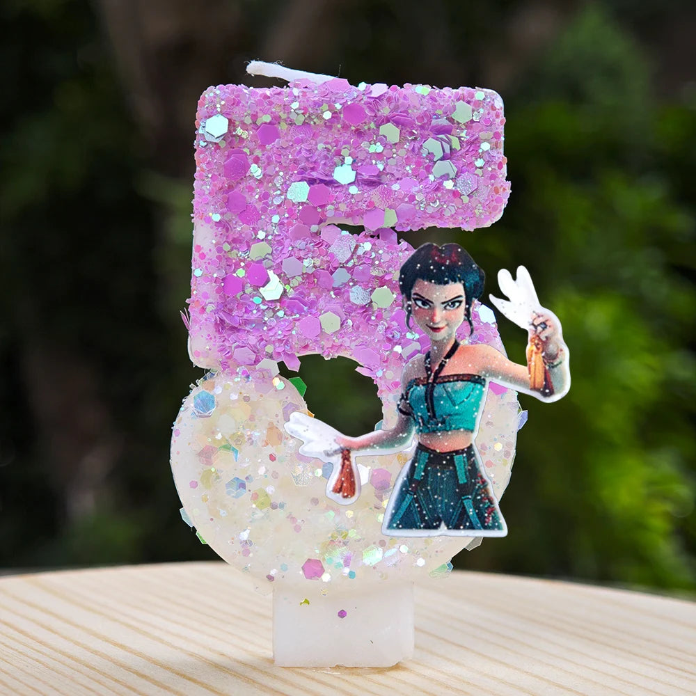 New Kpop Demon Hunters Theme Candle Number 0-9 Birthday Party Cake Decoration Cartoon Baby Shower Supplies Kids Gifts