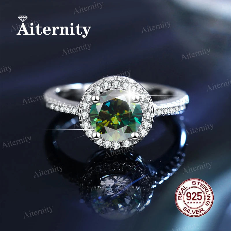 Moissanite And Zircon Ring D VVS1 Adjustable Size S925 Sliver Wedding Rings for Women Jewelry Party Fashion Top Quality Ring