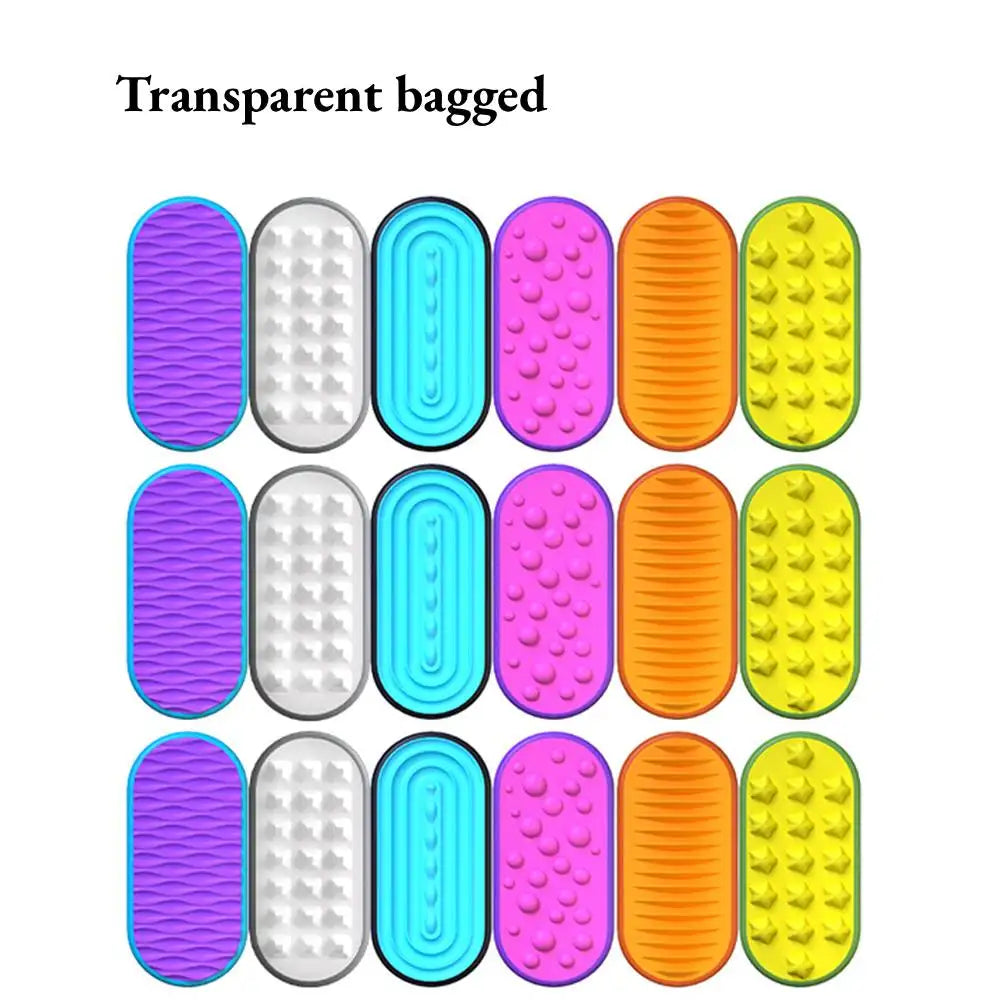 6/12/18PCS Silicone Sensory Strip Fidget Toys Kids Autism Decompression Calming Fidgeting Toy Adults  Anxiety Relief Sensory Toy