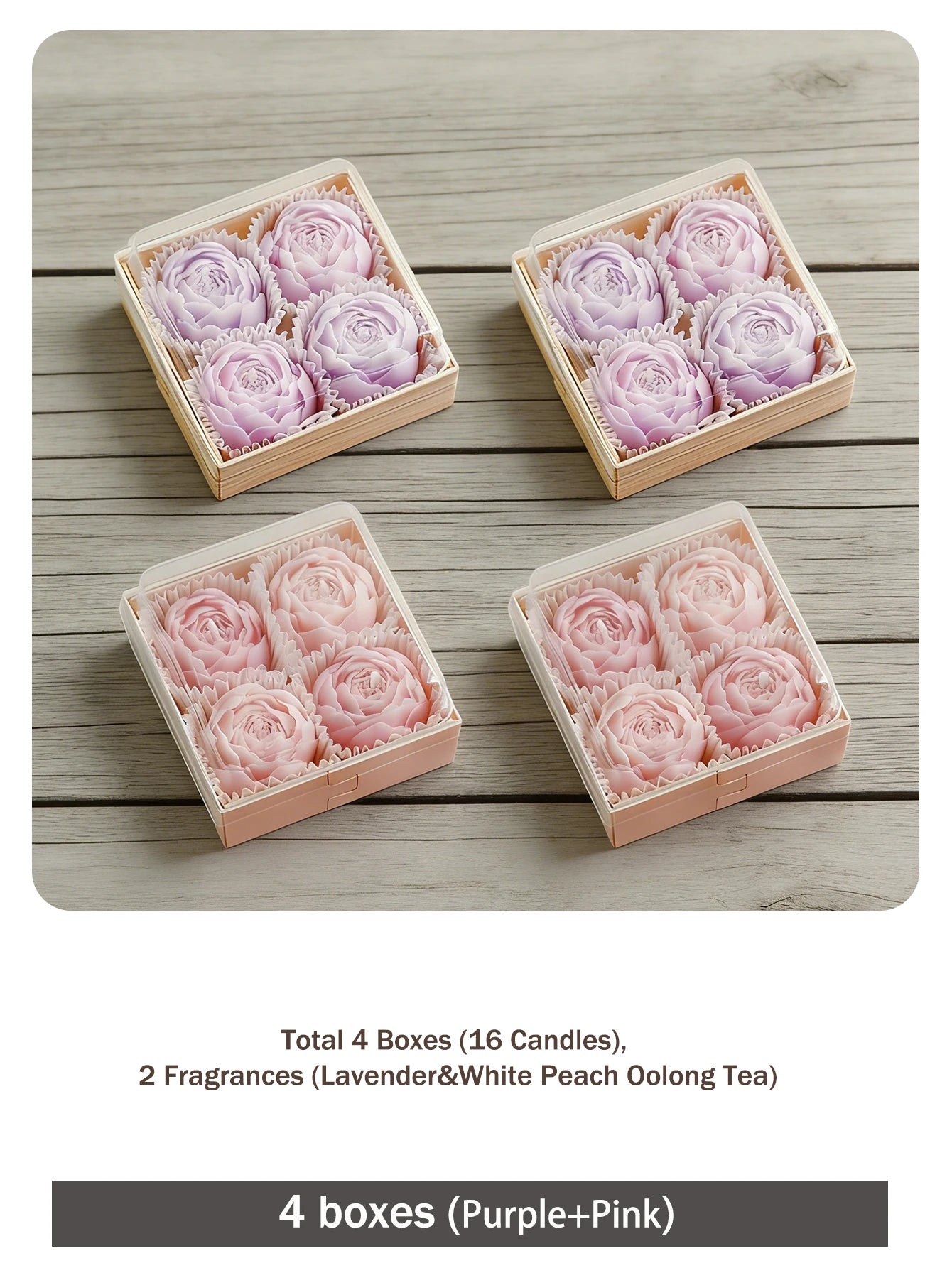 4-Pack Rose Scented Candle Gift Set ,Handmade, Elegant Room Decor, Gifts for women(Birthday/Valentine's Day/Wedding/Anniversary)