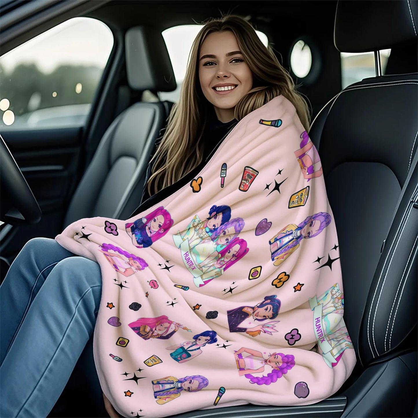 Cute Sticker K Pop Flannel Blanket: Cozy Up With Your Bias For Chill Days