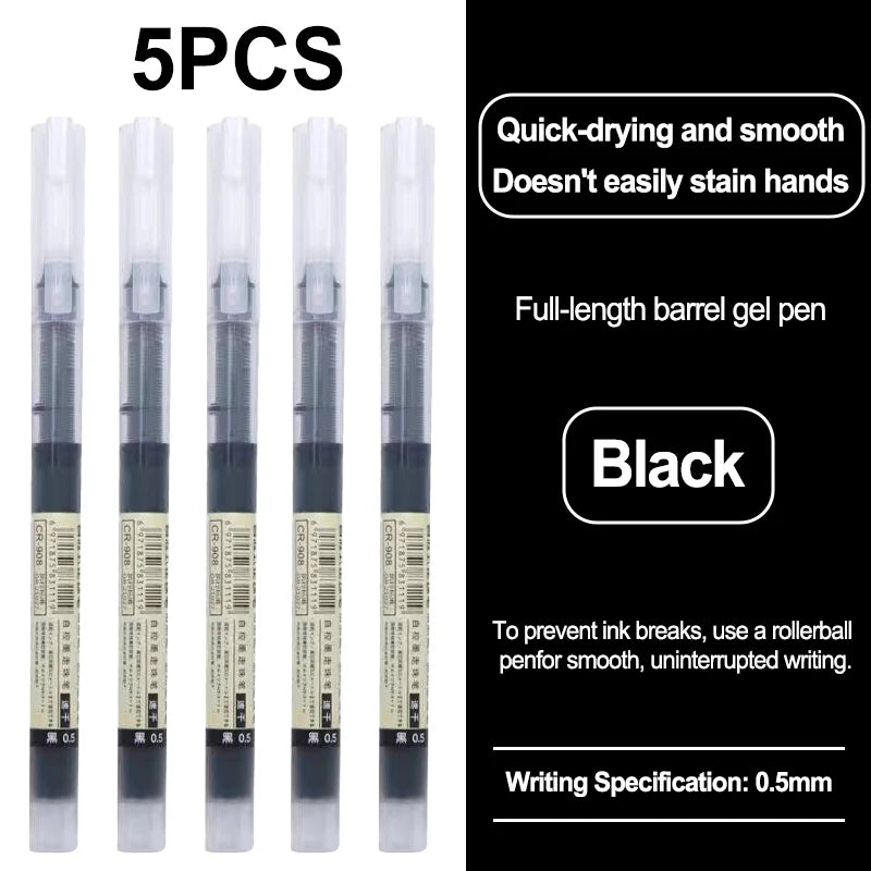 High Quality 0.5mm Quick Drying Fine Point Liquid Ink Pens Smooth Writing Comfortable Grip Non-Smudge for Office School Supplies