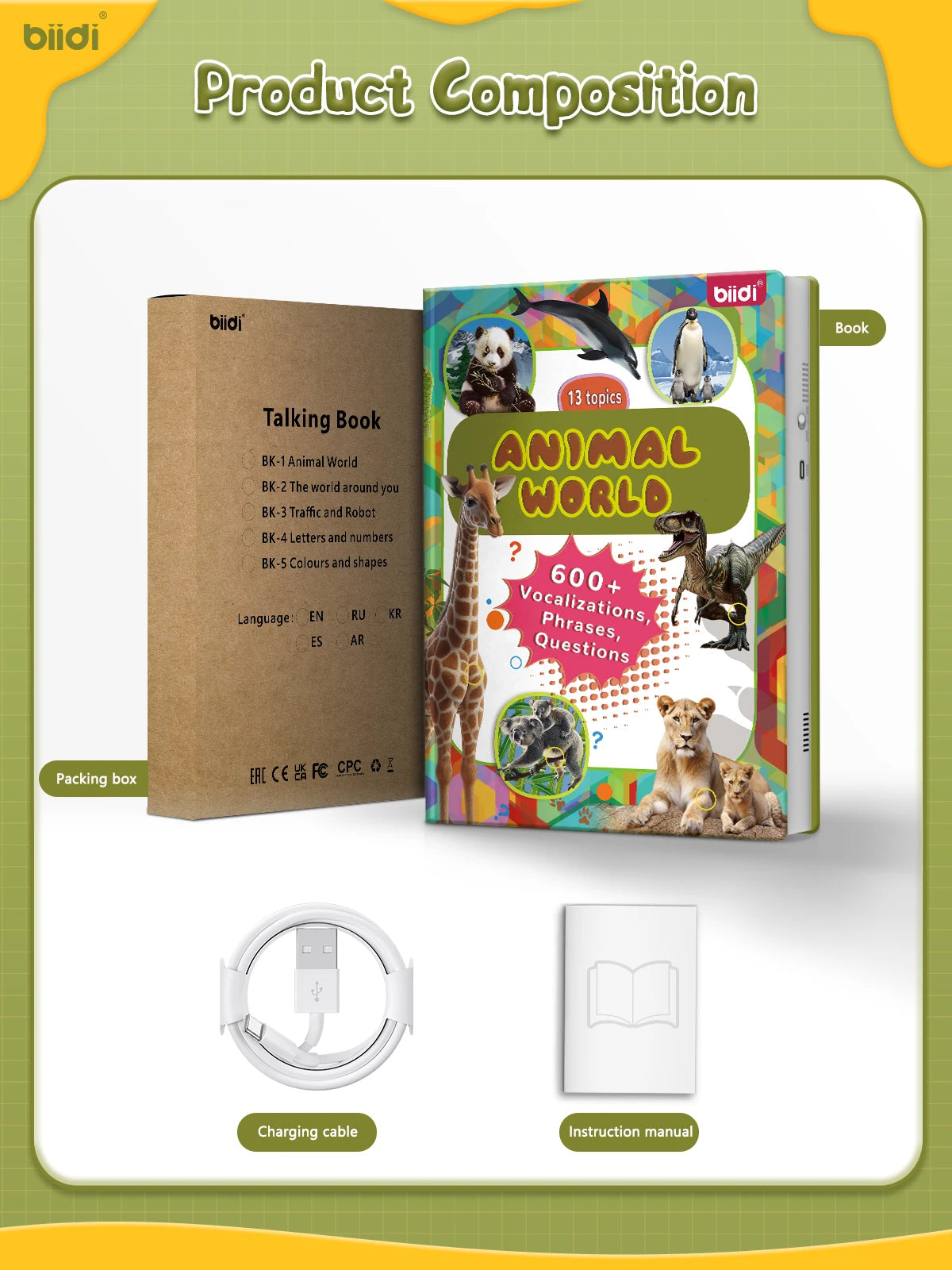 English Animal Sound Talking Book Autism Sensory Therapy Toys for Children Kids Travel Early Education Interactive Learning Aids