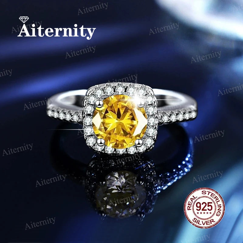 Moissanite And Zircon Ring D VVS1 Adjustable Size S925 Sliver Wedding Rings for Women Jewelry Party Fashion Top Quality Ring