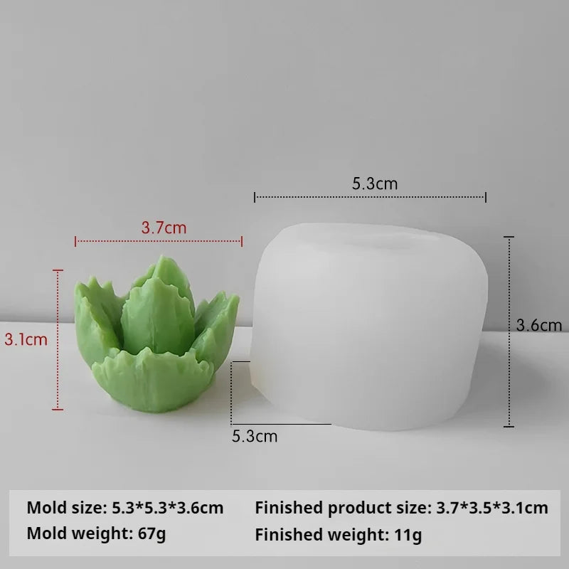 3D Silicone Candle Soap Mold Cactus Succulents Plaster Cement Mold Home Decoration DIY Aromatherapy Wedding Gifts silicone molds