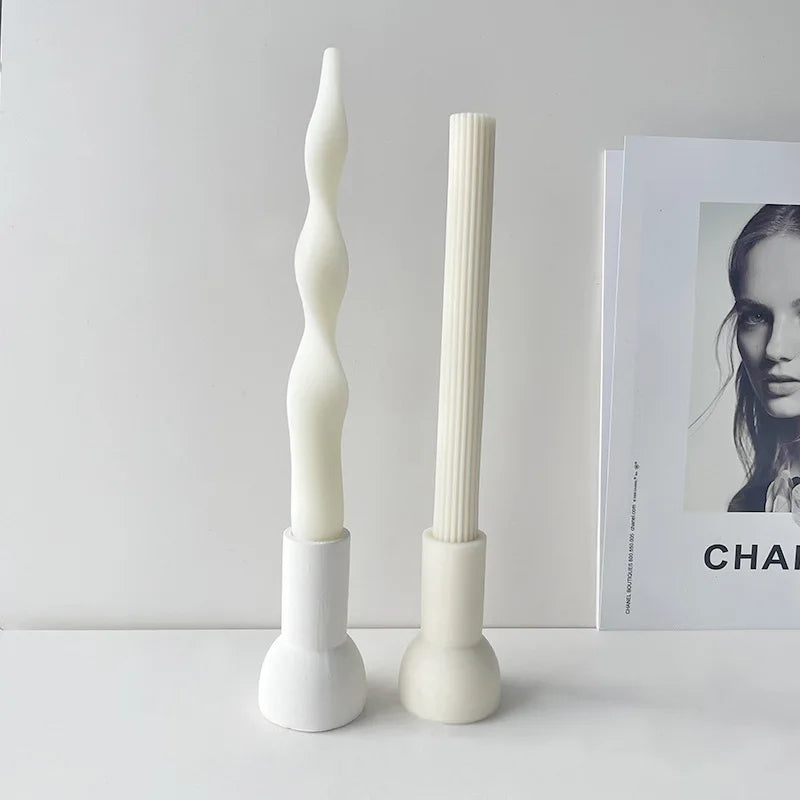 3D Candle Silicone Molds DIY Long Twisted Spiral Taper Candle Making Mold Tools Moldes De Silicona Para Velas форма для свечей
