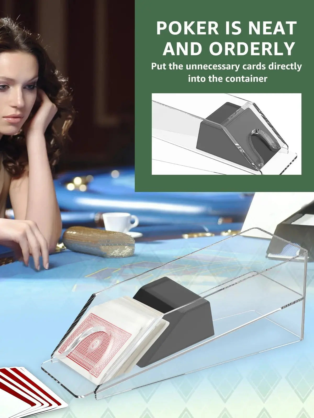 4/6 Deck Blackjack Shoe Discard Tray Card Shoe Texas Hold'em - Casino Gift for Kids & Adults Home Games Toy