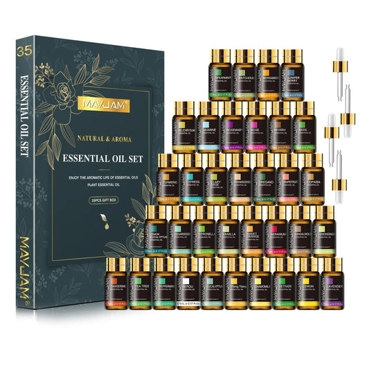 MAYJAM 35pcs/set Essential Oils For Diffuser DIY Making Scent Candle Massage Burner Air freshener Aroma Oil Christmas Gift Box