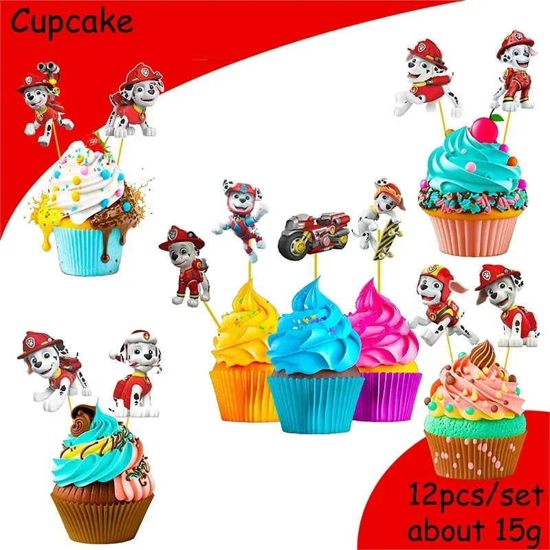 paw patrol cartoon Birthday Party Decoration  paw marshall theme Balloon Banner Cake Topper Party Supplies for Baby Show