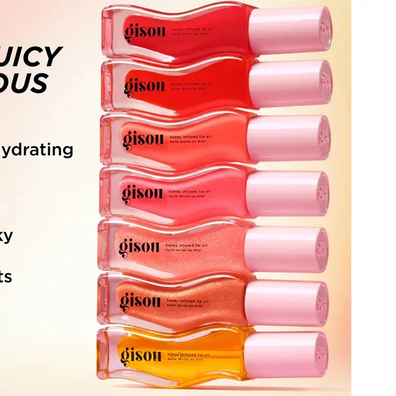 Gisou Moisturizing Lip Balm Original Lip Oil Care Lip Benetitnt for Lips Plumping Exfoliating New Color RASPBERRY SWIR Gloss