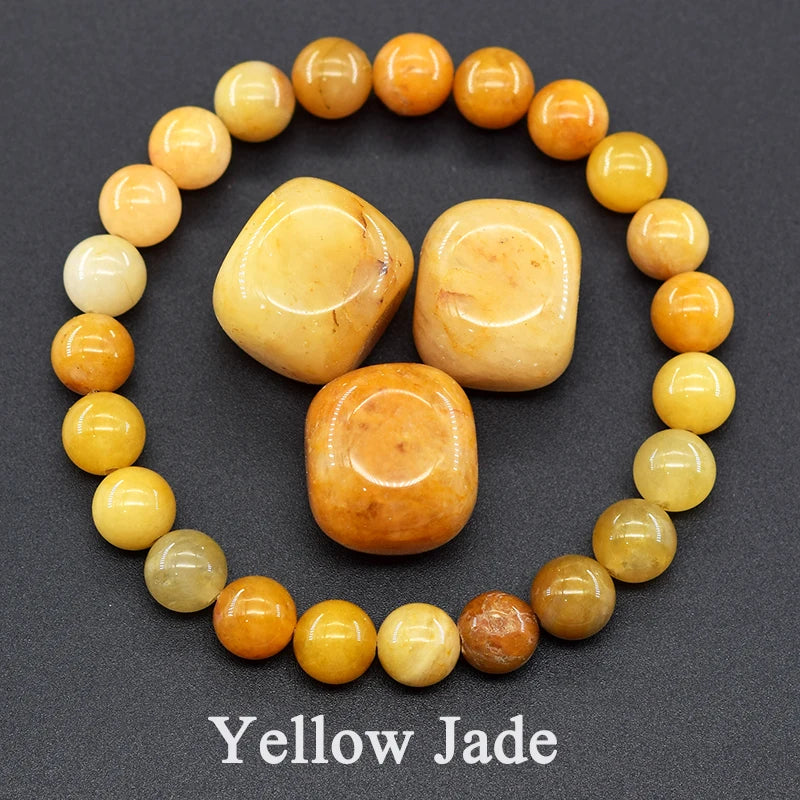 Original Reiki Blue Apatite Beads Bracelet Men Women Natural Lapis Lazuli Amethyst Yellow Tiger Eye Stone Beads Bracelet Jewelry
