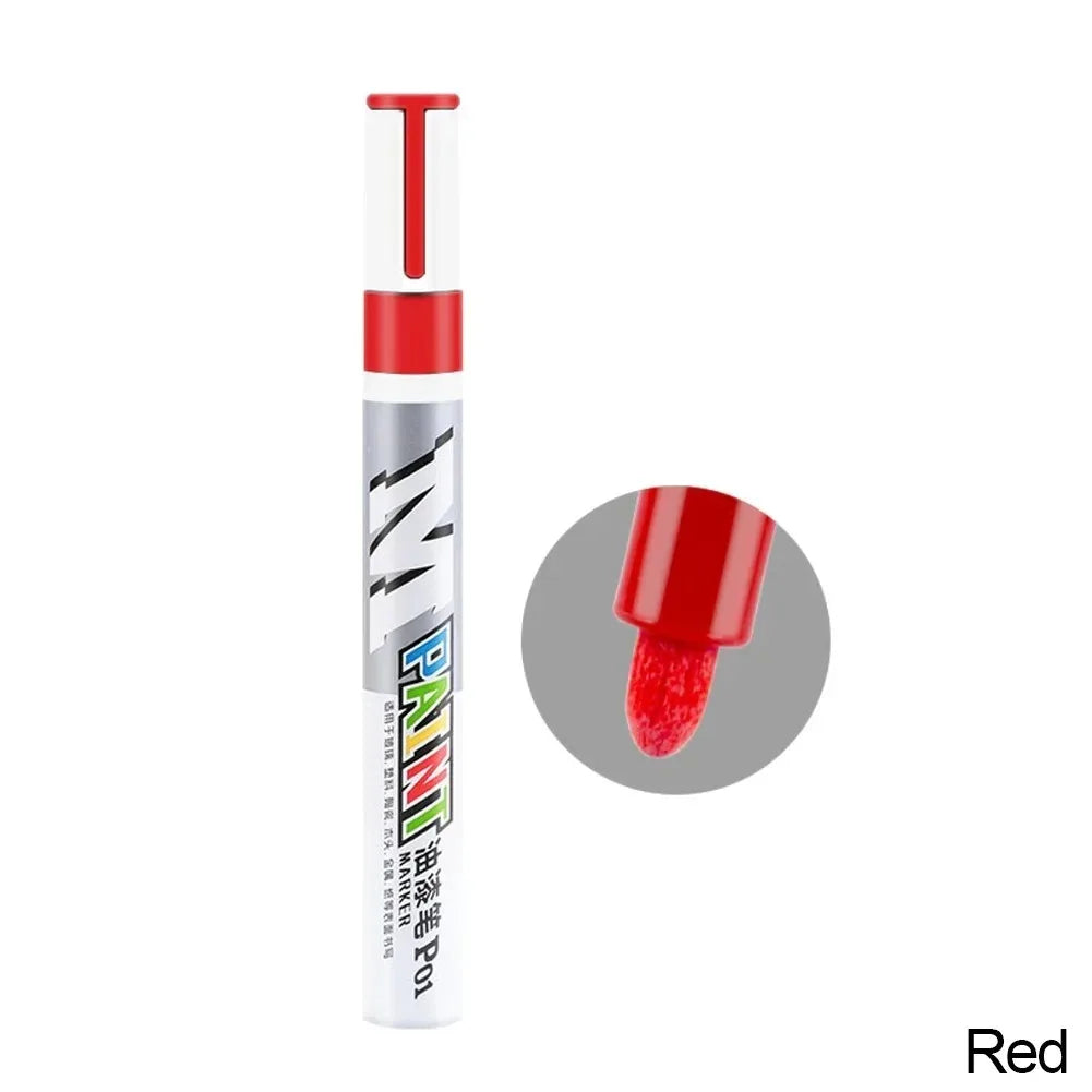 Car paint scratches repair brush pen waterproof water paint marker pen car tire tread care automotive  black white red silver