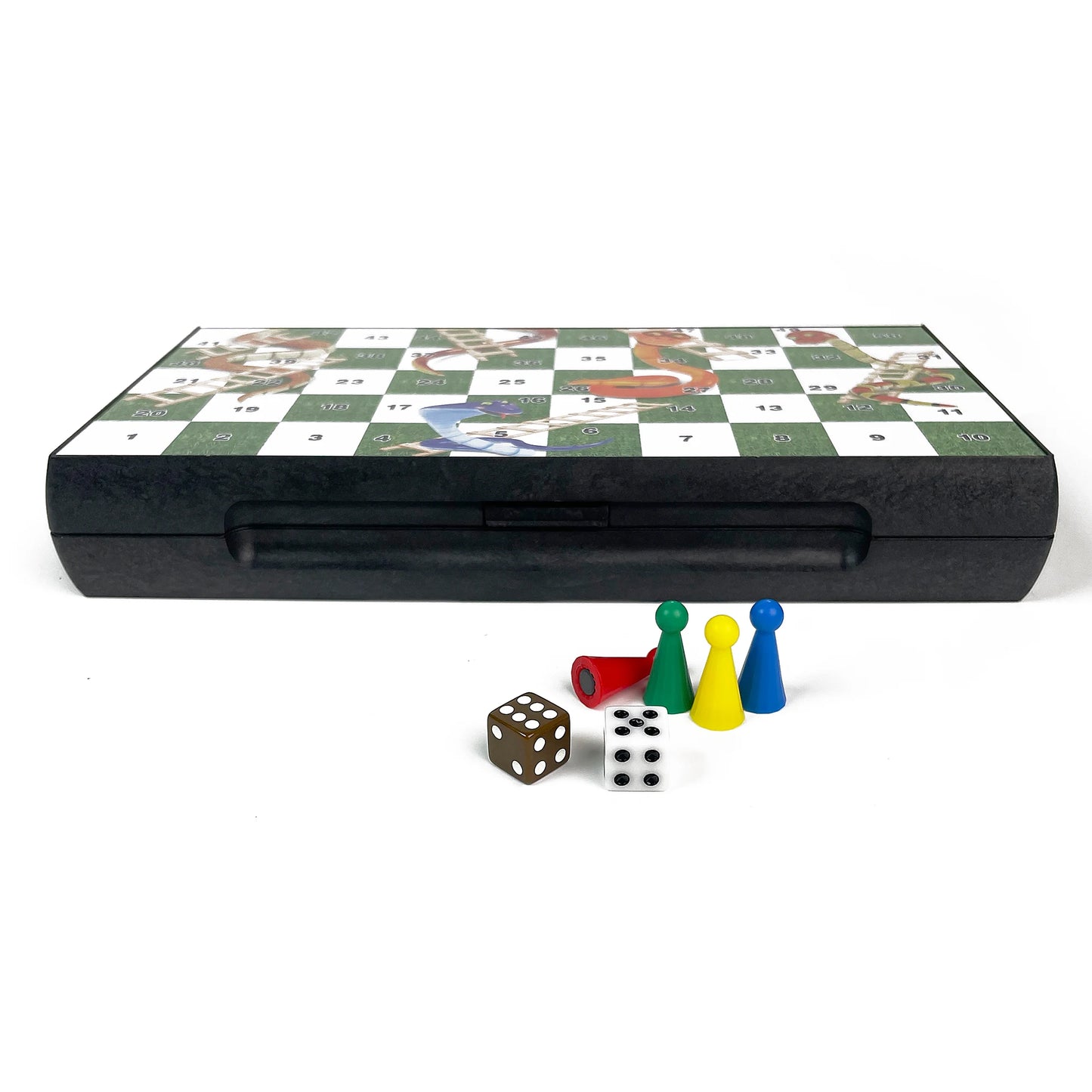 24cm x 24cm Foldable Magnetic Snakes and Ladders Board Game Portable Plastic Tabletop Travel Outdoor Game Set