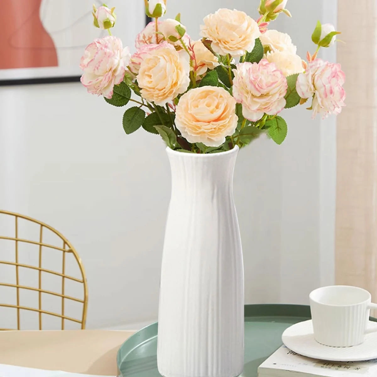 Home ins wind plastic vase living room fall-resistant simulation vase decoration Creative simple vase A model one