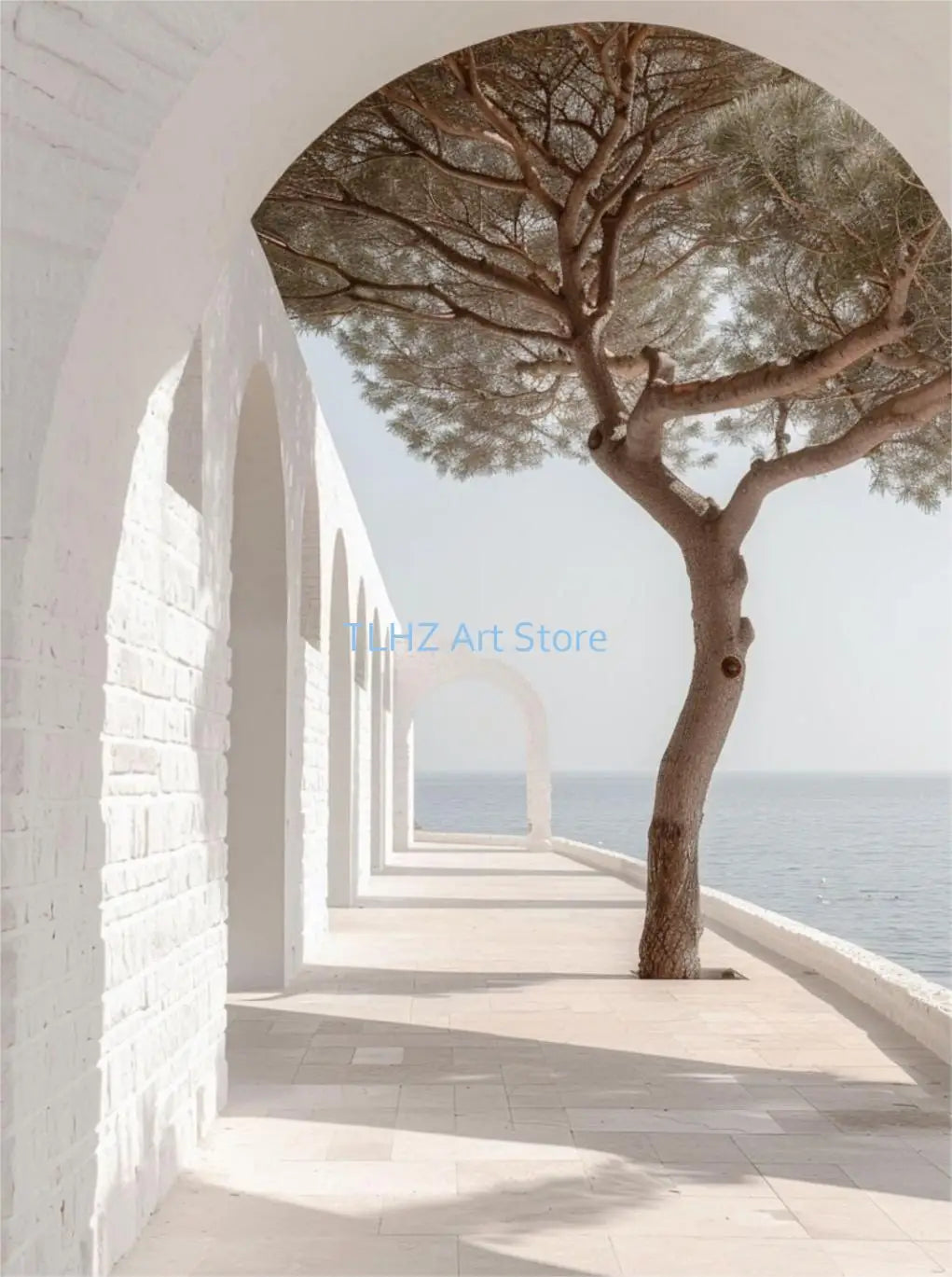 Modern Greece Summer Coast Santorini Travel Landscape Posters and Prints Canvas Printing Wall Art Picture for Living Room Decor