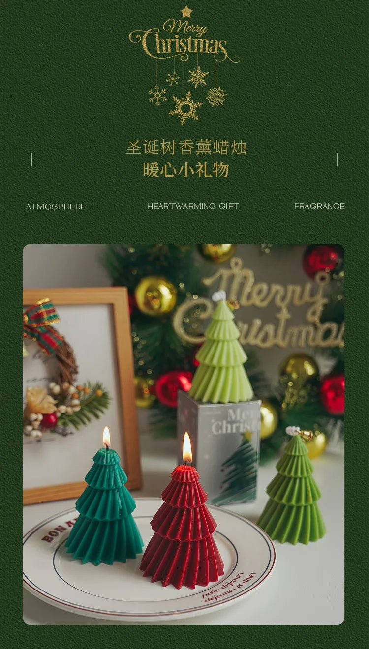 3D Christmas Tree Candle Silicone Mold DIY Christmas Candle Making Kit Handmade Soap Plaster Resin Baking Tools Holiday Gifts