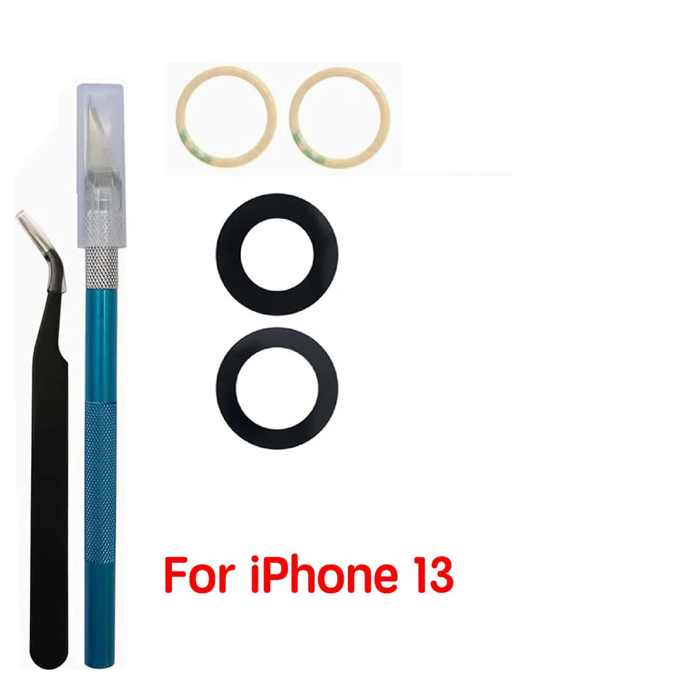 Back Camera Glass For iPhone 11 12 13 14 15 Plus MIni Pro Max Rear Camera Lens With Adhesive And Remove Tools Replacement
