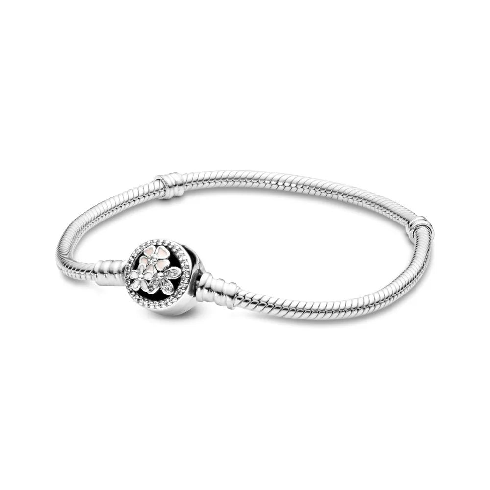 Original hot selling 925% sterling silver fashionable round heart snake bone bracelet for women DIY luxury jewelry gift making