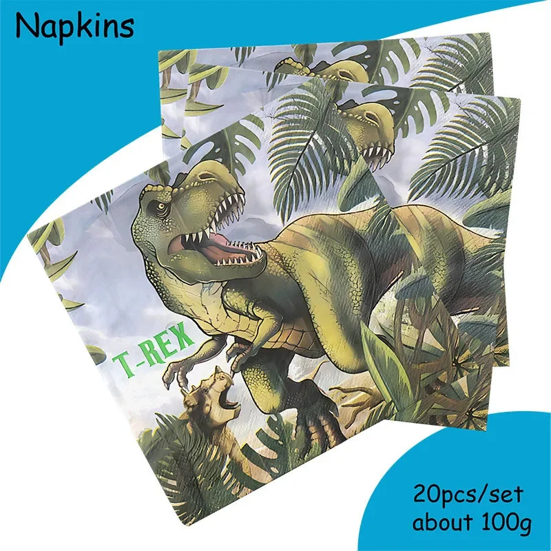 Disney Jurassic dinosaurs Party Supplies Tableware Set Cup Plates Napkins For Kids Birthday Decoration Boys and GirlsBaby Shower