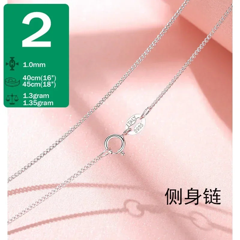 TrustDavis Real 925 Sterling Silver Necklace Water-wave Snake Beads Box Chain 40/45cm Necklace For Woman Necklace Jewelry DC25