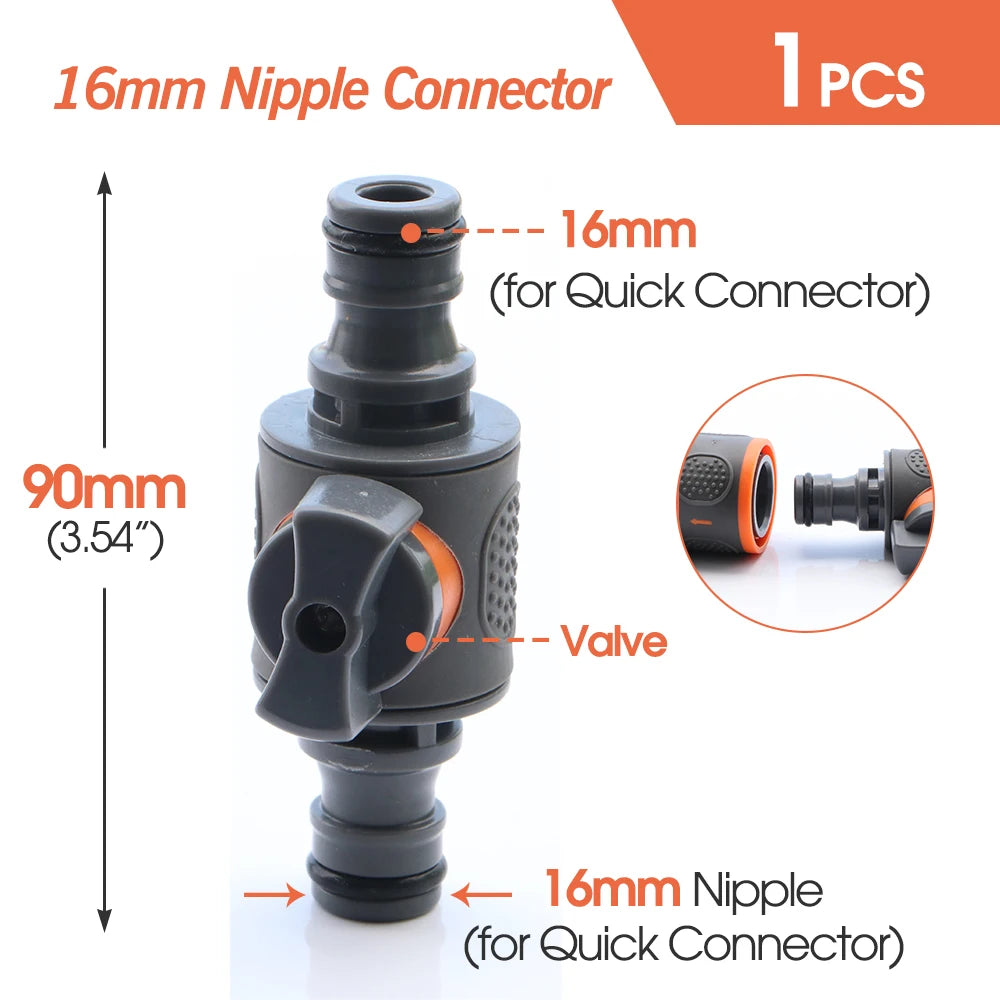 Garden Hose Quick Connector 1/2 3/4 Inch Pipe Coupler Stop Water Connector for Car Wash 20/16mm Irrigation Tube Repair Joints
