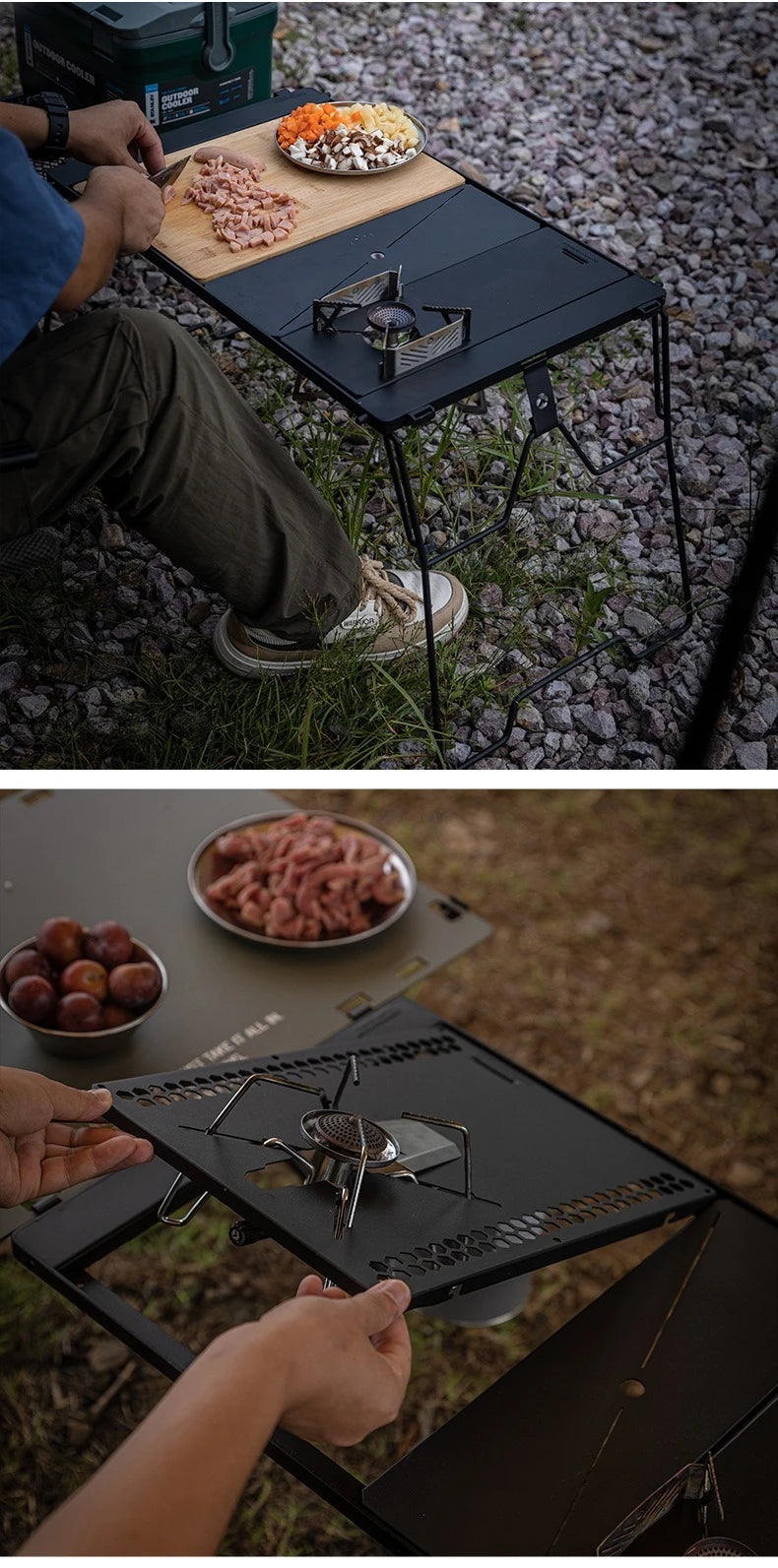 CAMPINGMOON CK-25BK-1PIGT Combination Table Suitable For Snow Peak Stove Cover Outdoor Camping Table Accessories
