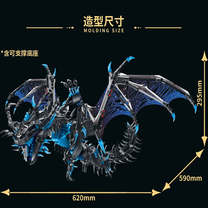 Ice Frost Dragon Model Assembled Building Blocks Flying Dragon Educational Children's Toy Boy's Birthday Gift Dragon