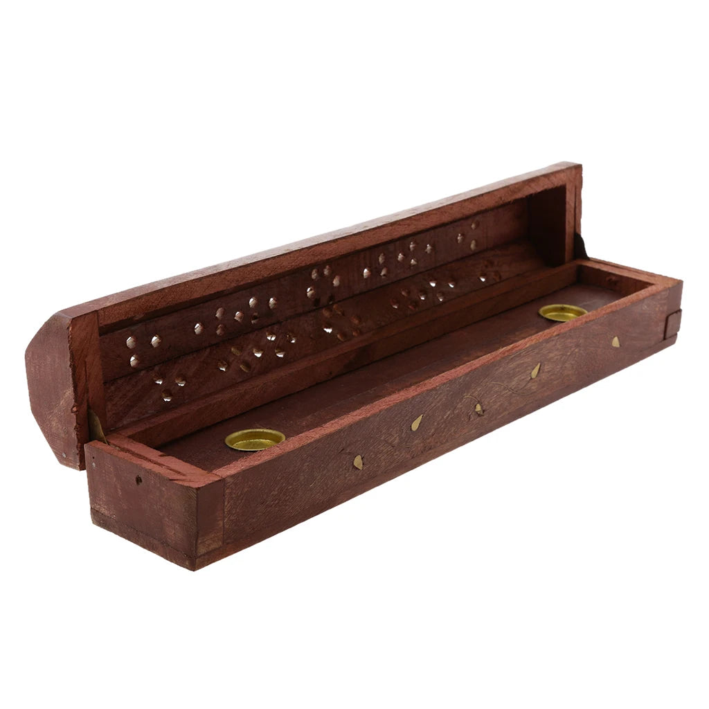 Traditional Incense Stick Burner Hollow Holder Ash Catcher Censer Box Case