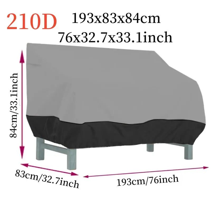 210D Multi Person Gray Outdoor Sofa Chair Cover,Garden,Courtyard,Sunscreen,Windproof,Rainproof,Snow Proof,Furniture Dust Cover