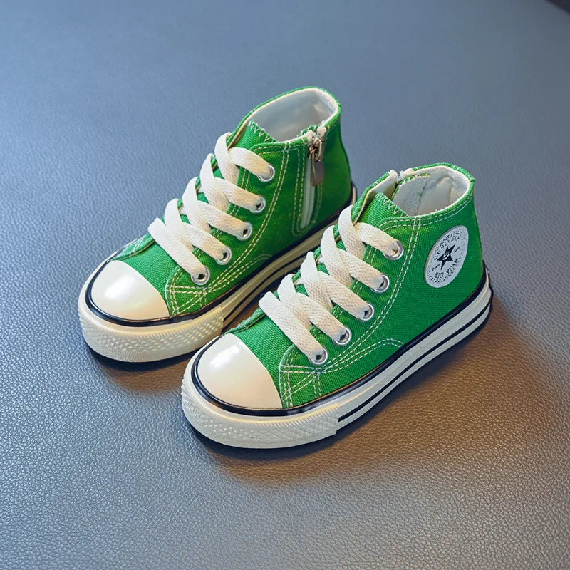 Children's Mid-Top Canvas Shoes Soft Bottom Comfortable Casual Children's Shoes Boys and Girls Non-slip Breathable Board Shoes