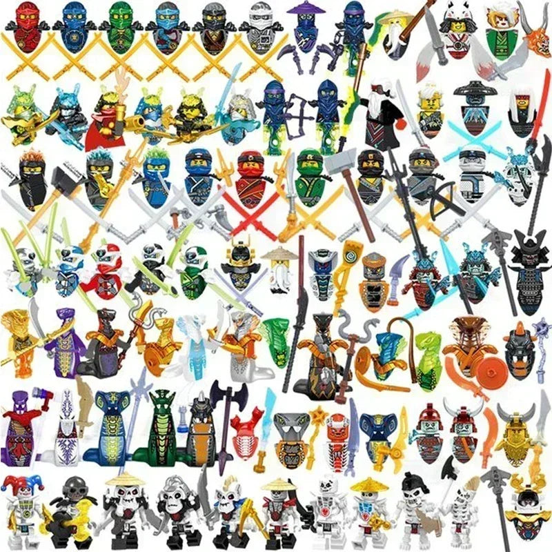 24 Pieces Anime Characters Ninja Figures Garmadon Jay Lloyd Samukai Cole Harumi Ultra Violet Pyro Snake Building Block Kids Toys