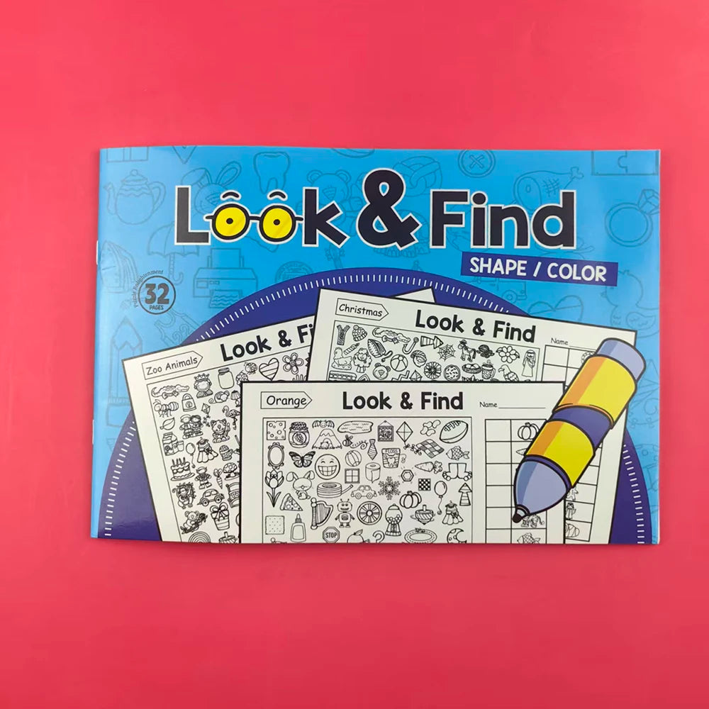 Interactive Memory & Color Recognition Activity Book with Look & Find Games, Sudoku Puzzles, Matching Tasks - Educational for &