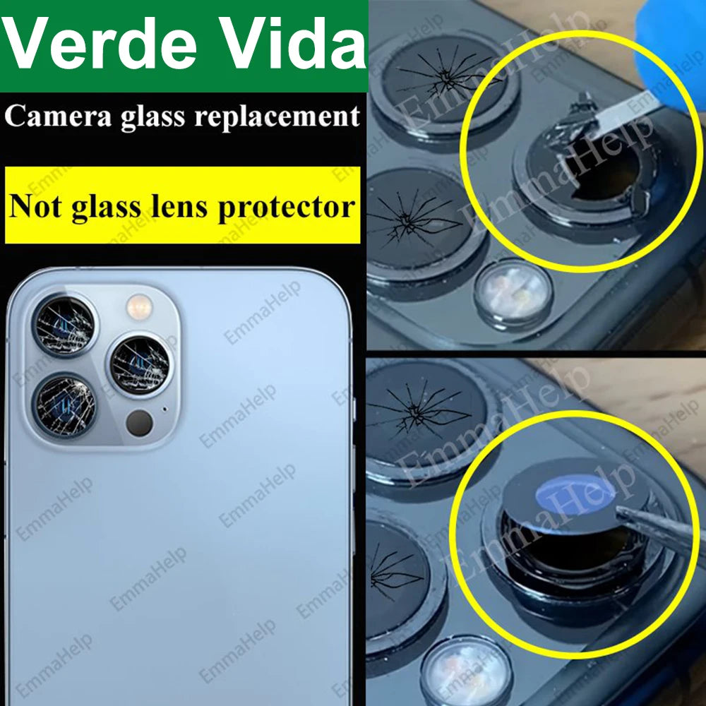 Original Back Camera Glass Replacement for iPhone 16 15 14 Pro Max 12 13 Mini 15 Plus Broken Camera Lens Repair Kits
