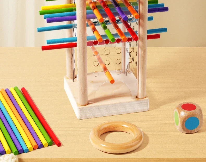 Funny Wooden Stick Drawing Game Parent Child Interactive Stick Balance Board Game Two Person Battle Game for Party Entertainment