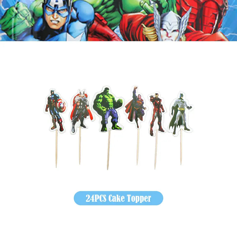 Happy Marvel Theme Avengers Birthday Decoration Set Cups Plates Tablecloth Masks Superhero Balloons Party Supplies Favors Gifts