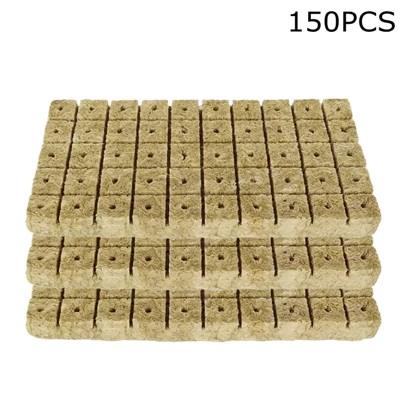 50/100/250Pcs Hydroponic Rockwool Growing Medium, Professional Soilless Cultivation Cubes for Seed Starting & Plant Propagation
