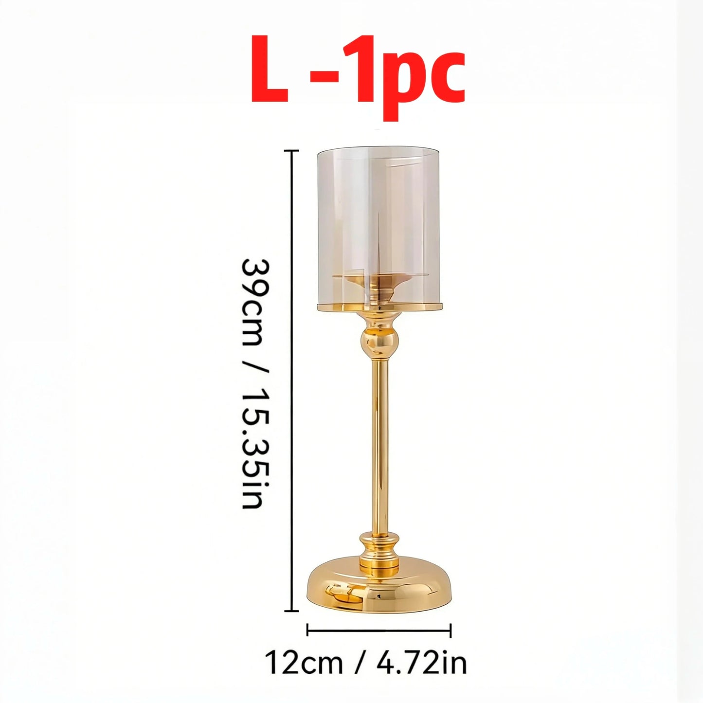 Glass Pillar Candle Holder Set Golden Silver Decorative Candlestick for Wedding Party Table Festival Decor 2026 New Fashion
