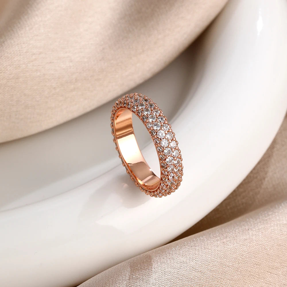 18K Rose Gold Plated 925 Originales Silver SilverLock To Love Heart Stone Wedding Luxury Ring Set For Woman Jewelry Party Gift