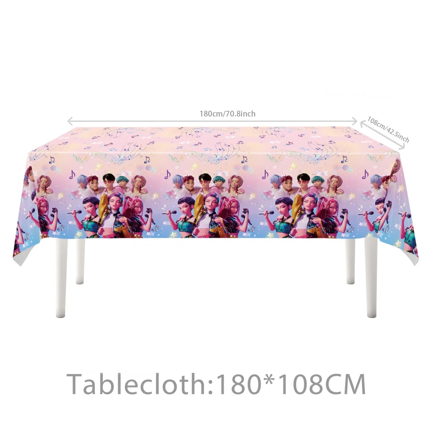 KPop Demon Hunters Birthday Decoration Disposable Party Tableware Paper Plates Napkins Cups Tablecloth Gift Bag Event Supplies