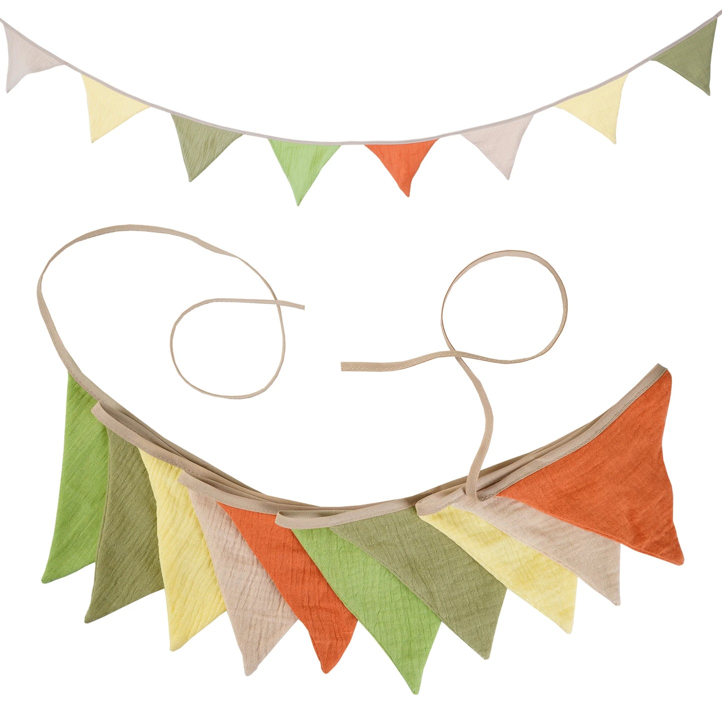 2.6M Nursery Fabric Bunting 10 Triangle Pennant Flags Party Decor Banner Home Baby Shower Carnival Garland