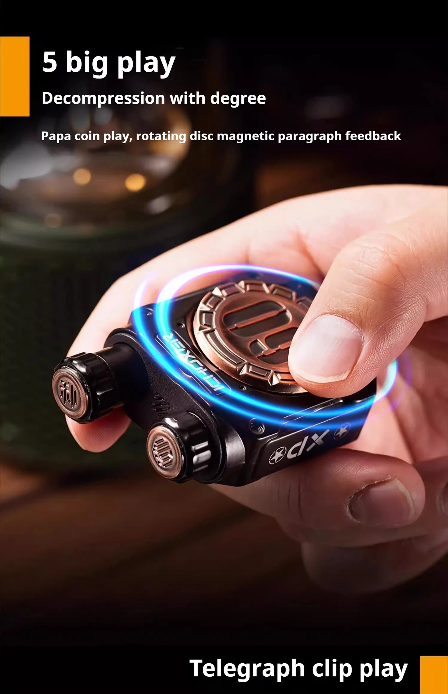 Magnetic Push Card Fidget Spinner Haptic Coin Clicker 4In1 Metal EDC Relieve Stress Relief Sensory Toy Office Desk Anti Anxiety