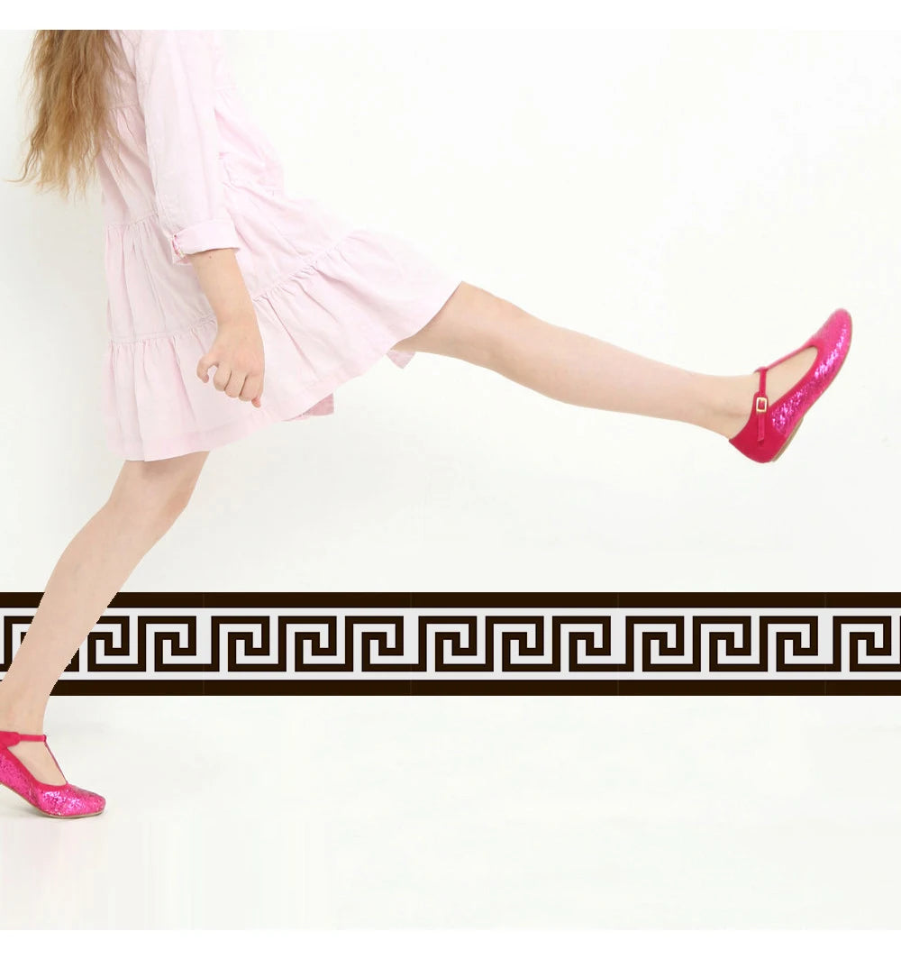 10*200cm Original Design Geometric Pattern DIY Self -Adhesive PVC Border Waist Line Waterproof Wall Stickers for Home Decors